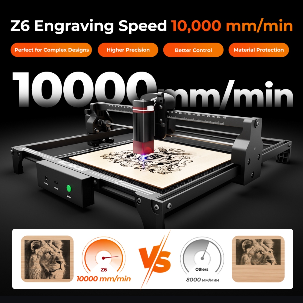 ELIDOR Z6 6W/12W Laser Engrave - đánh giá và giá Air Assist Pump Laser