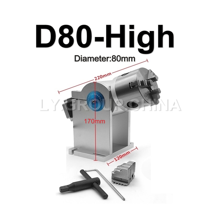 80mm Chuck D80 3 Claws Rotary  - đánh giá và giá Co2 Laser Engraving Machine